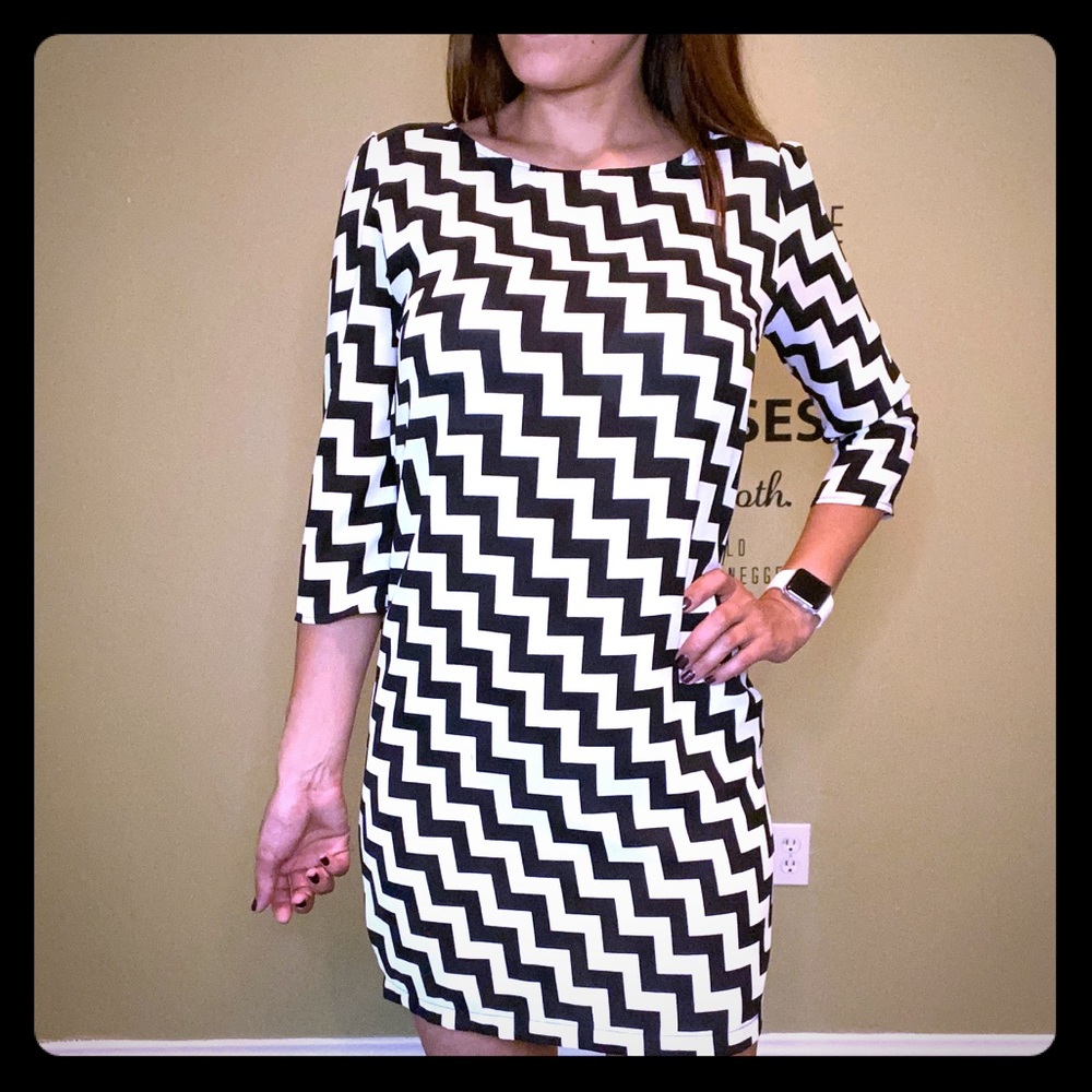 B/W Chevron print dress